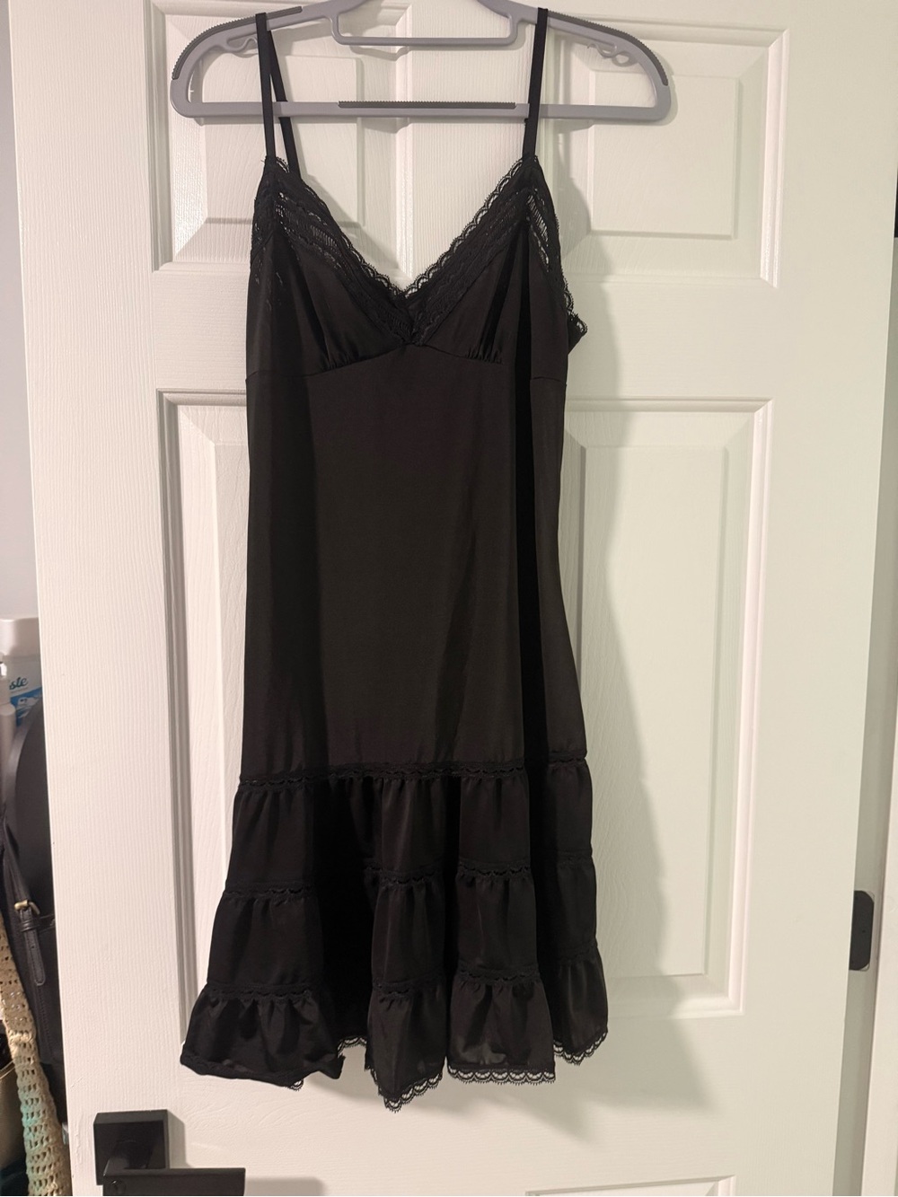 Victoria's Secret Black Lace-Trim Chemise